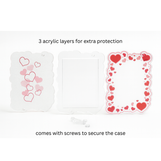 Acrylic Card Case [Hearts & Glitter]