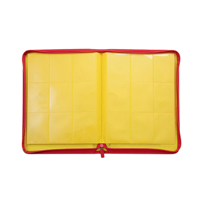 [Yellow] 9 Pocket  PU Zipper Card Binder
