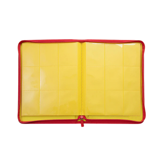 [Yellow] 9 Pocket  PU Zipper Card Binder