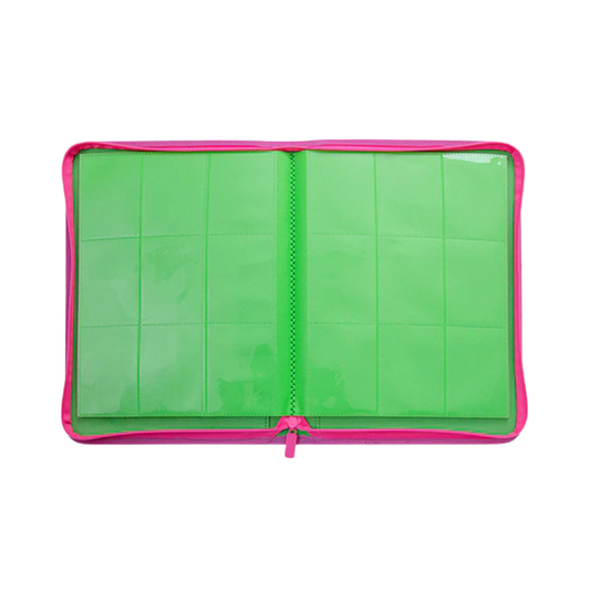 [Green] 9 Pocket  PU Zipper Card Binder