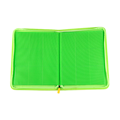 [Neon Yellow/Green] 9 Pocket  PU Zipper Card Binder