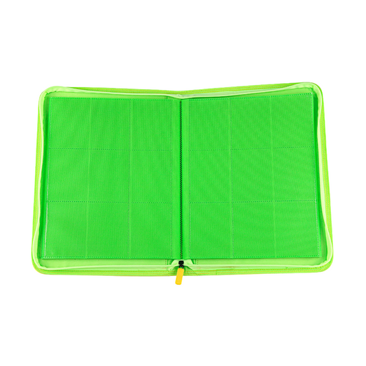 [Neon Yellow/Green] 9 Pocket  PU Zipper Card Binder
