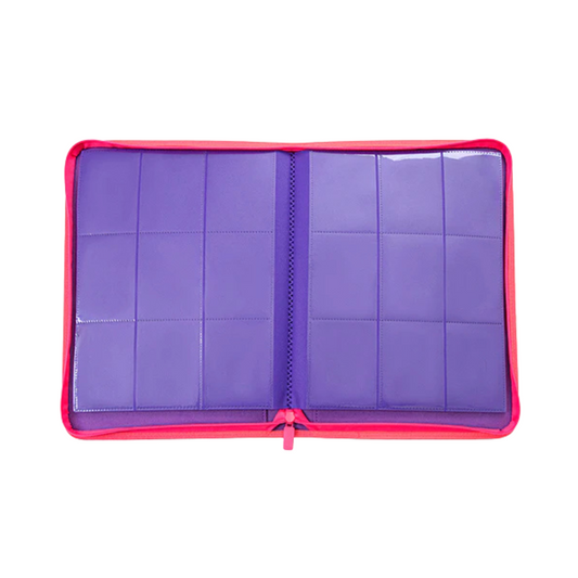 [Purple] 9 Pocket  PU Zipper Card Binder