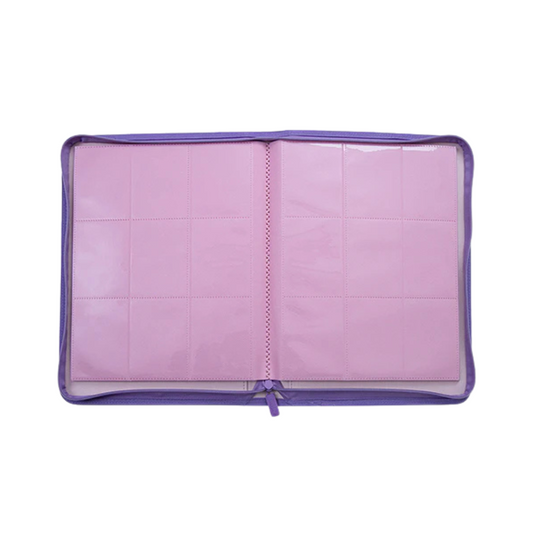 [Baby Pink/Purple] 9 Pocket  PU Zipper Card Binder