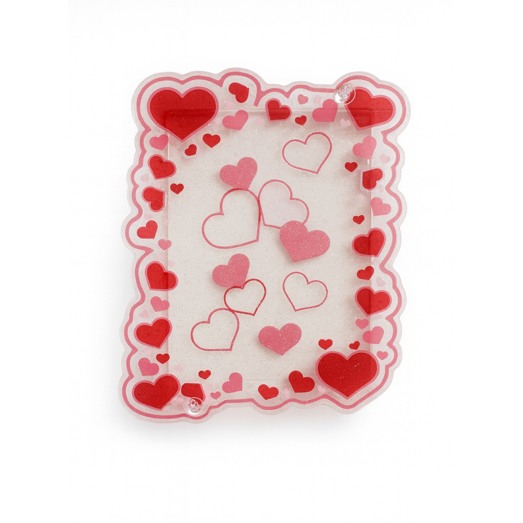 Acrylic Card Case [Hearts & Glitter]