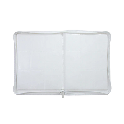 [White] 9 Pocket  PU Zipper Card Binder