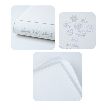 [White] 9 Pocket  PU Zipper Card Binder
